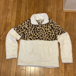 Leopard Print Fleece Pullover